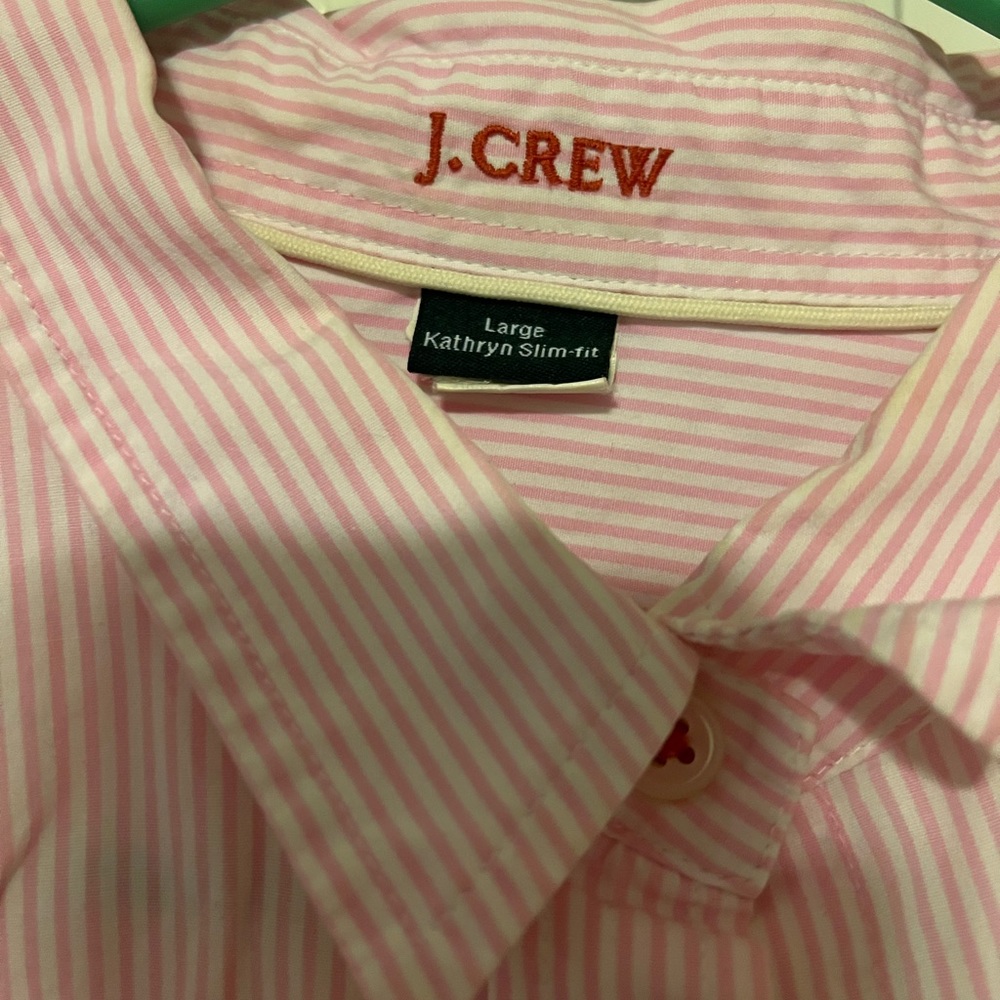 Jcrew striped pink shirt